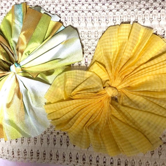 FREE Shipping! Striped Fan Bow Barrette Set Size:  5"L, 3"W - Picture 9 of 16
